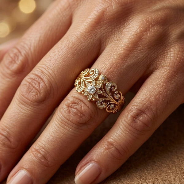 Elegant Bohemian Style Engagement Ring with a Polished Statement — Emma Parker Jewelry