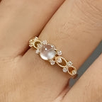 Synthetic Moonstone Ring with a Polished Statement Finish — Emma Parker Jewelry