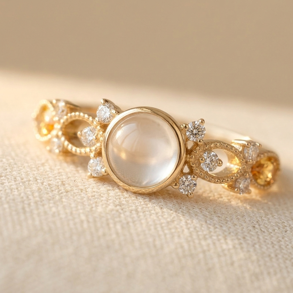 Synthetic Moonstone Ring with a Polished Statement Finish — Emma Parker Jewelry