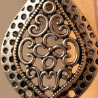 Silver-Tone Dotted Openwork Teardrop Drop Earrings