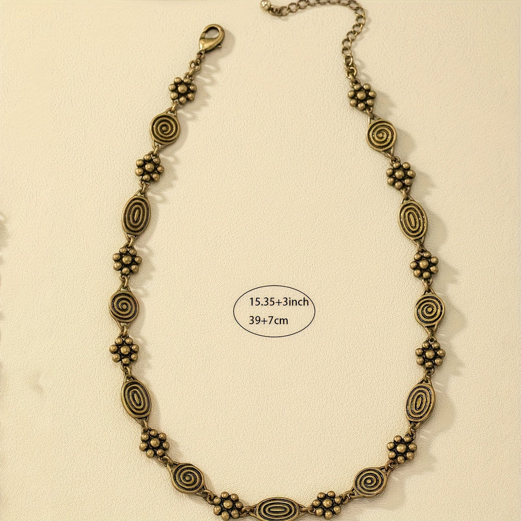 Floral Swirl Choker Necklace for Everyday Styling