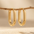 Gold-Tone Bold Paperclip Oval Hoop Earrings