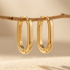 Gold-Tone Bold Paperclip Oval Hoop Earrings