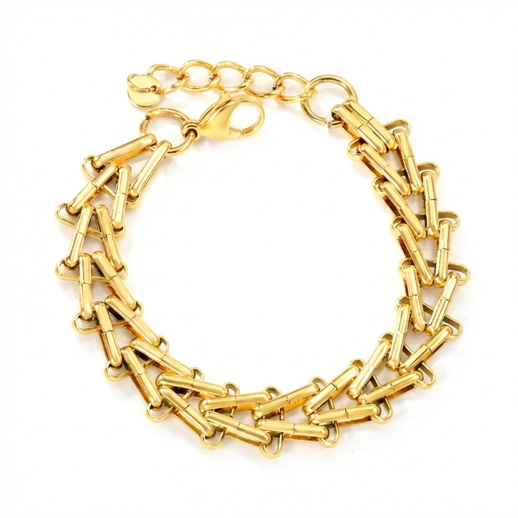 Beaded Link Bracelet for Polished Stacking