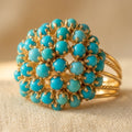Vintage Turquoise Cluster Cocktail Ring with a Polished Statemen — Emma Parker Jewelry