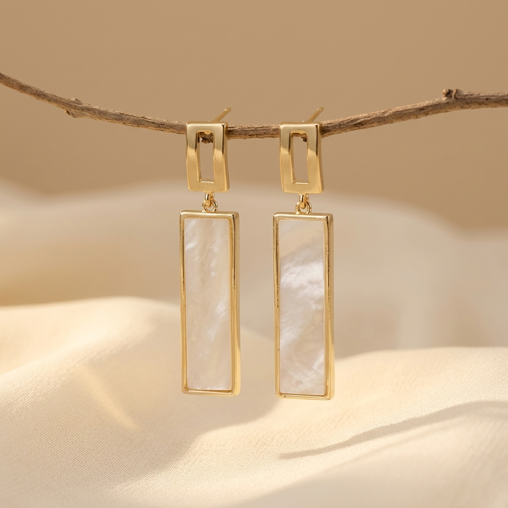 Drop Earrings with Vintage-Inspired Detail