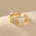 Zirconia Gold Flower Ring with a Polished Statement Finish — Emma Parker Jewelry