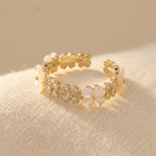 Zirconia Gold Flower Ring with a Polished Statement Finish — Emma Parker Jewelry