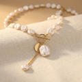 Layered Pearl-Look Necklace with Soft Statement Detail