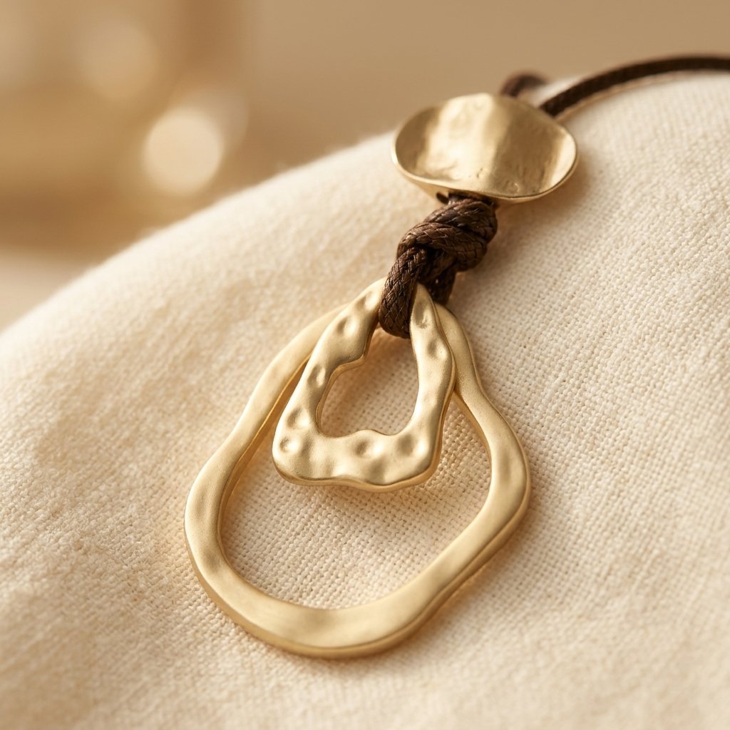 Geometric Pendant Necklace with Bohemian Detail