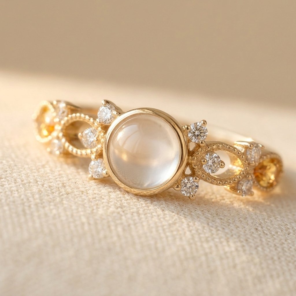 Synthetic Moonstone Ring with a Polished Statement Finish — Emma Parker Jewelry