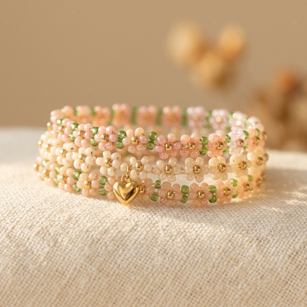 Daisy Heart Golden Bracelet for a Refined Jewelry Stack — Emma Parker Jewelry