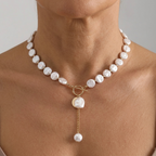 Layered Pearl-Look Necklace with Soft Statement Detail