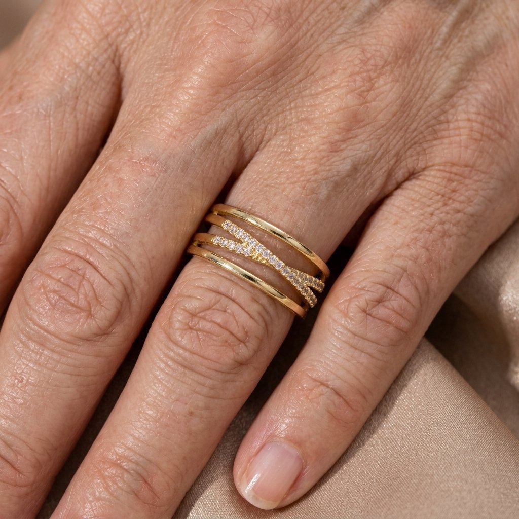 Adjustable Cross Ring with Polished Detail