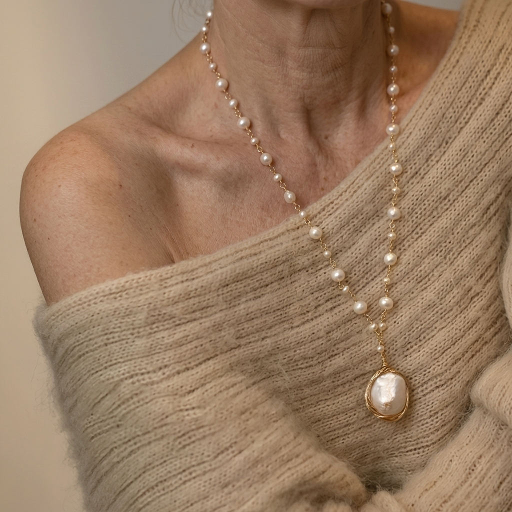 Pearl-Look Pendant Necklace for Polished Styling