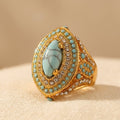 Bohemian Vintage With Synthetic Gems Turquoise Luxury Ring — Emma Parker Jewelry