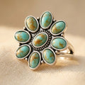 Turquoise Vintage Resin Flower Ring with a Polished Statement Fi — Emma Parker Jewelry