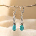 Turquoise Tibet Silvery Color Vintage Bohemian Long Drop Earring — Emma Parker Jewelry