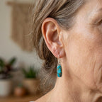 Turquoise Vintage Style Rectangular Featuring Resin Earrings — Emma Parker Jewelry