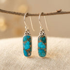 Turquoise Vintage Style Rectangular Featuring Resin Earrings — Emma Parker Jewelry