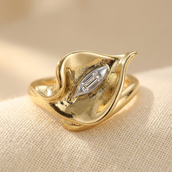 Adjustable Calla Lily Flower Ring