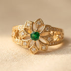 Hollow Scroll Pattern Zirconia Ring with a Polished Statement Fi — Emma Parker Jewelry