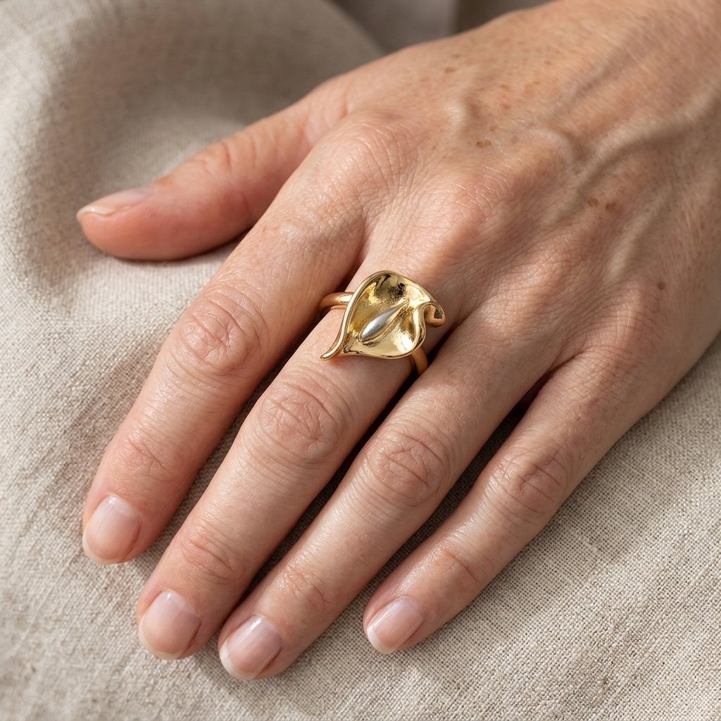 Adjustable Calla Lily Flower Ring