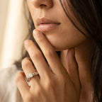 Silver-Tone Classic Round Solitaire Stone Ring