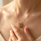 Gold-Tone Four-Heart Clover Pendant Necklace