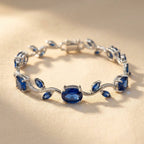 Blue Vine Bracelet with Oval and Leaf Stones