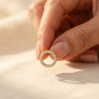 Gold-Tone Open Circle Pavé Stud Earrings