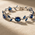 Blue Vine Bracelet with Oval and Leaf Stones