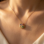 Gold-Tone Four-Heart Clover Pendant Necklace