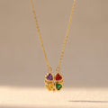 Gold-Tone Four-Heart Clover Pendant Necklace
